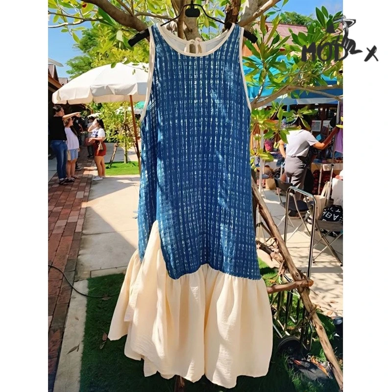 

MODX Art Sensen Department Of Niche Design Sense Chiffon Patchwork Small Gentle Wind Sleeveless Dress Son Spring Summer Hot New