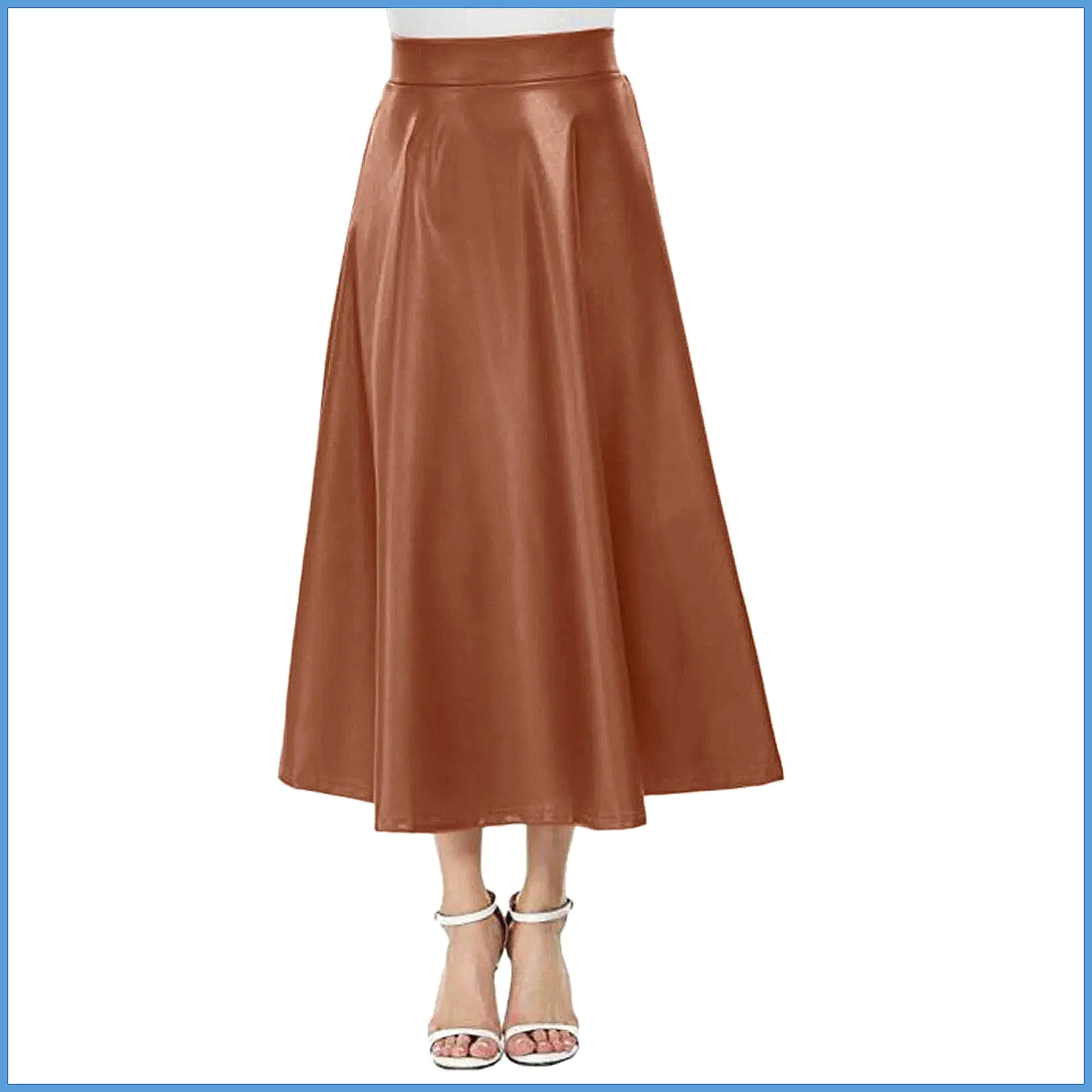 High Waist Faux Leather Skirt for Women, Solid Color Long Fitness Skirt with Lining