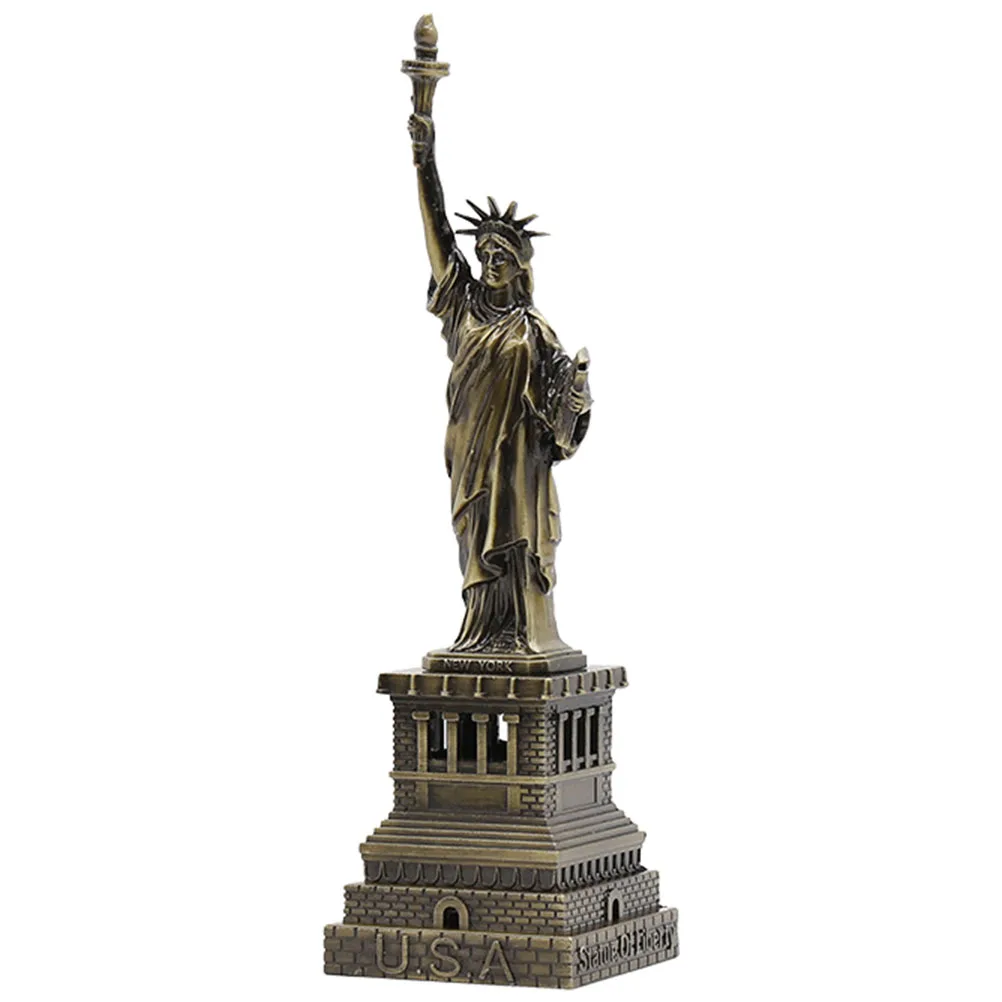 

Metal Statue Of Liberty Desktop Decoration Home Office Garden Yard Ornament Decorative Lightweight Compact For Room Table Sand