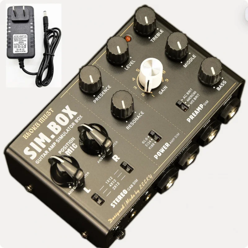

DI Box Guitar Effect Pedal, Preamp Power Amp Stereo Cab Simulator Pedal Guitar Performance