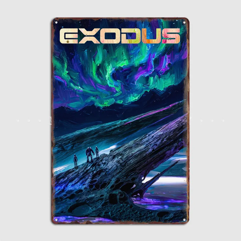 Exodus Sci-Fi Landscape Poster Metal Posters Sign Bar Club Custom Pub Bedroom Indoor Wall Decor Tin Room Decoration Home Decor