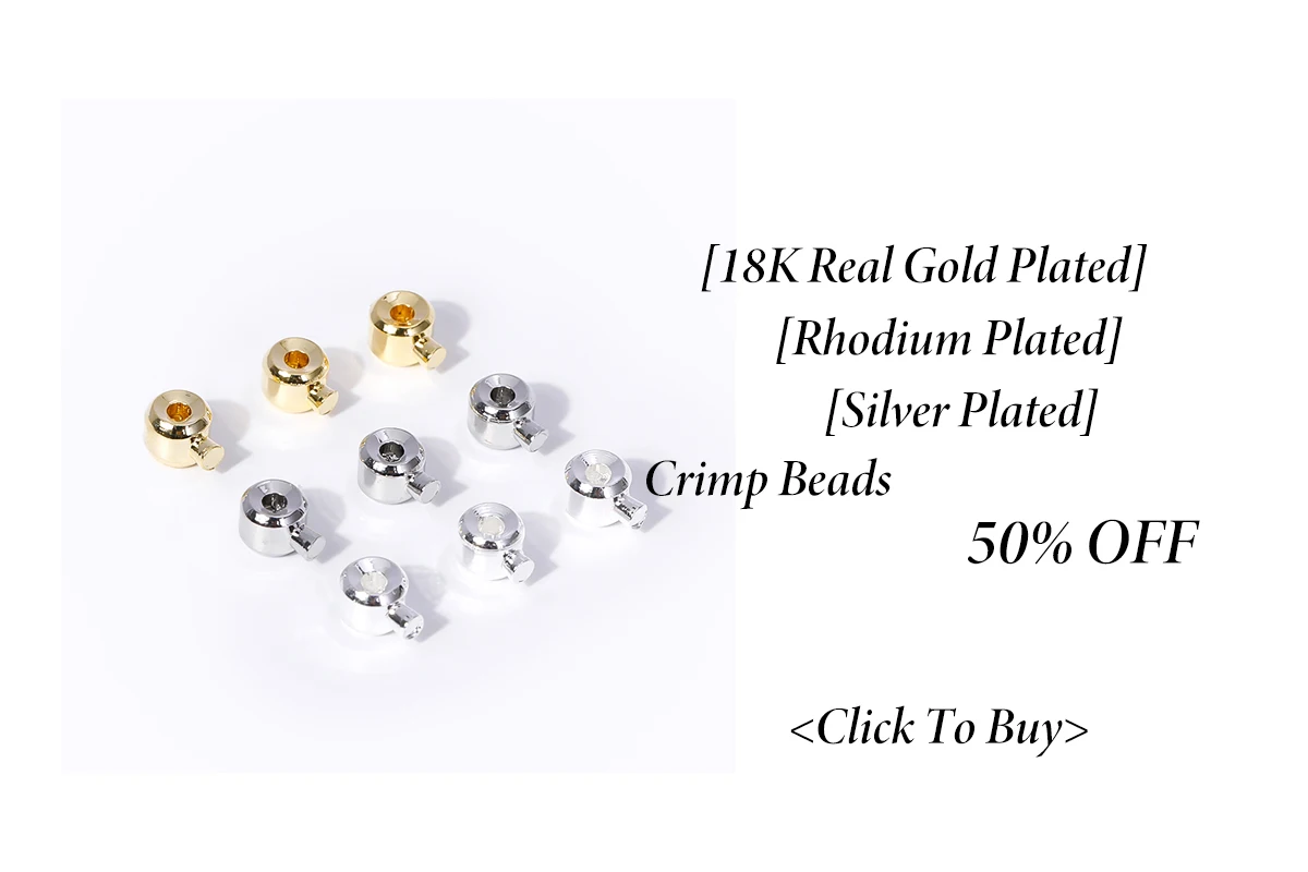 10/20 Stück 18K vergoldete Quetschperlen für Schmuck, Crimpperlenabdeckung, Perlenspitze, Kugelkettenverbinder, DIY-Zubehör, Crimp-Endperle – Detail 2
