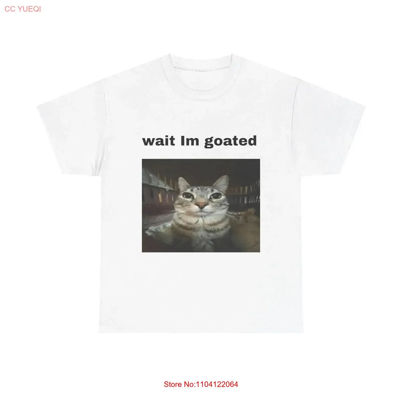 

Футболка Wait I'm Goated Cat, винтажная стираная уличная одежда, мягкая, унисекс, слегка модная, универсальная, удобная, стильная, для дома
