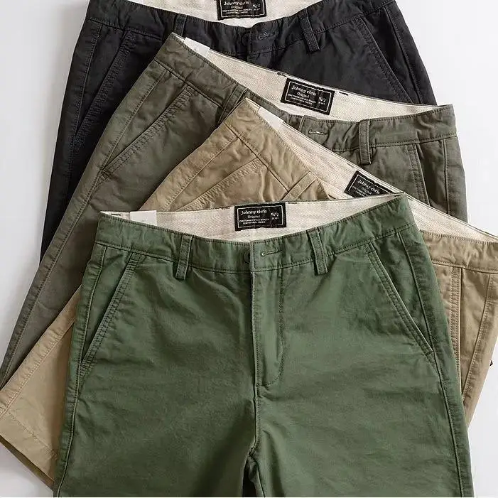 Verão pesado dos homens soltos shorts casuais, shorts de perna reta, capris masculino, calças workwear, grandes dimensões versátil com zíper