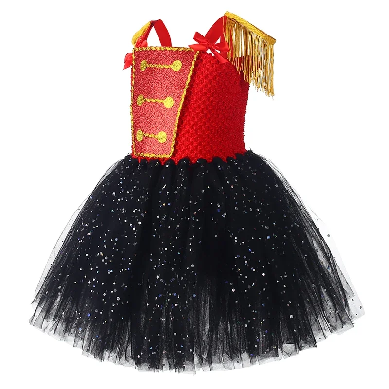 Nutcracker Soldier Girls Costumes Kids Halloween Christmas Tutu Dress Girl Circus Ringmaster Cosplay Dresses for Birthday Party