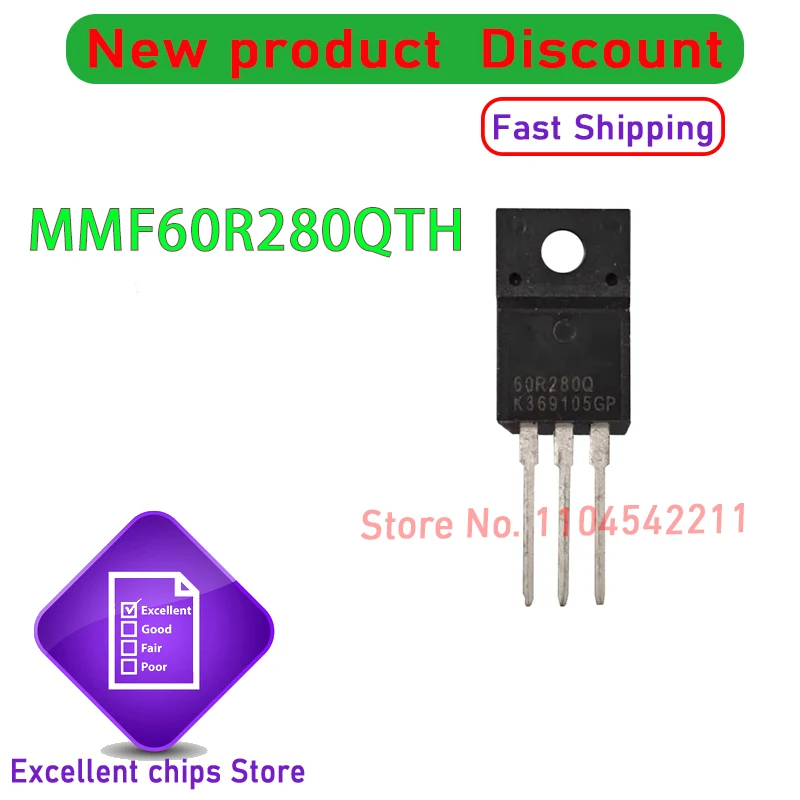 10 개/몫 MMF60R280QTH MMF60R280Q 60R280Q TO-220F 새로운 오리지널 정품 Ic