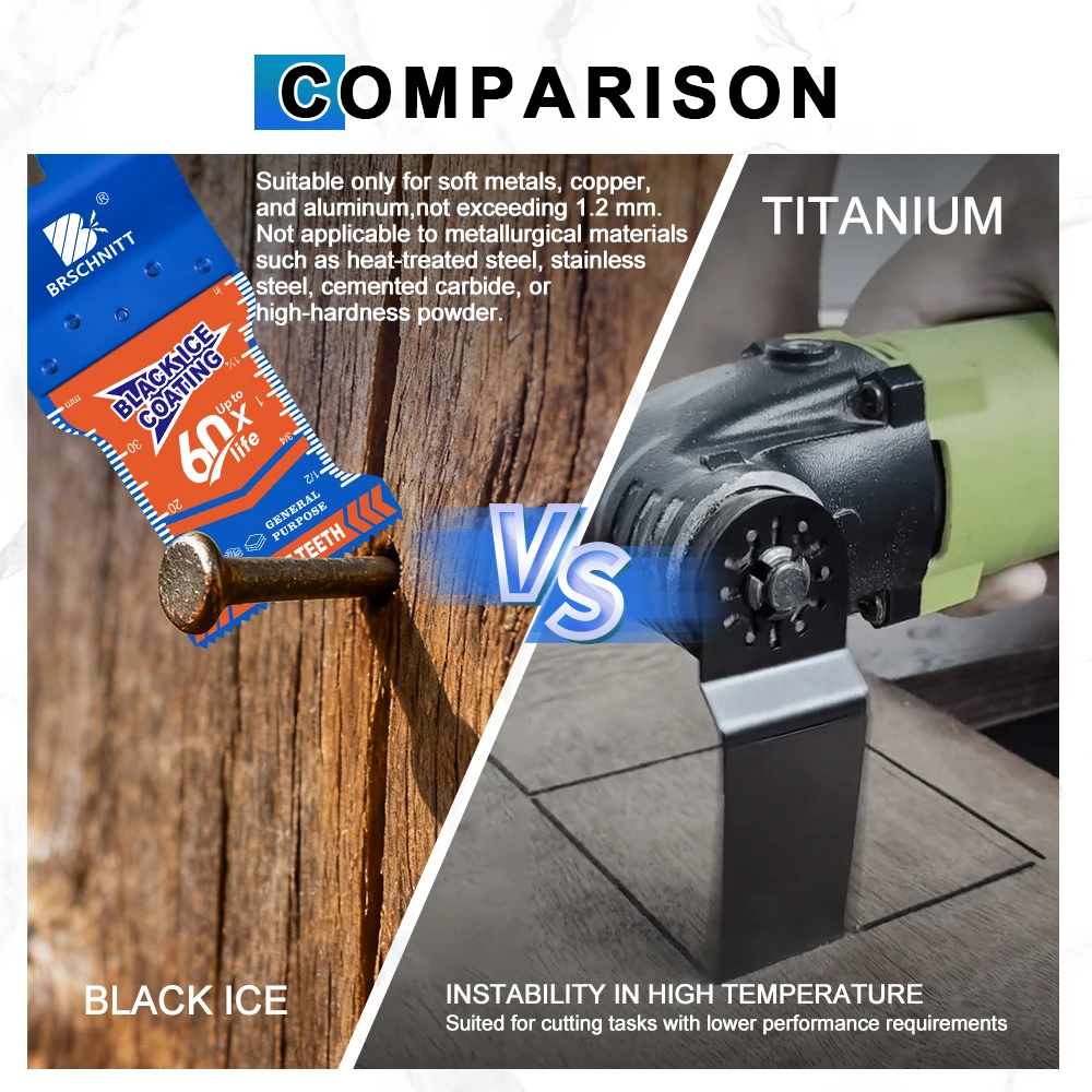 Lâminas de serra oscilantes BRSCHNITT para unhas de madeira Lâminas de ferramenta oscilantes de cobre Lâmina de serra oscilante de carboneto para uso geral