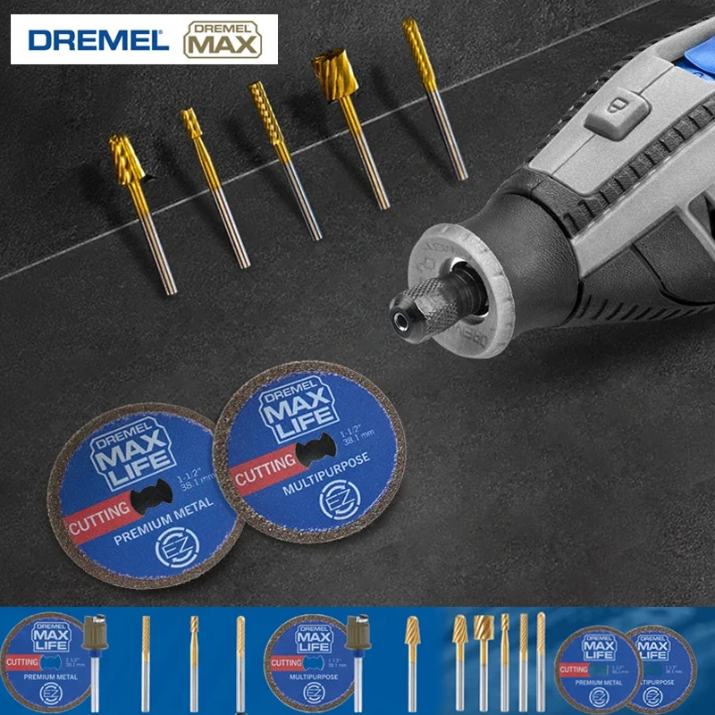 

Dremel Max Life Rotary Tool Accessories Set EZ506HP EZ545HP Diamond Cut Wheel 115HP 117HP 194HP 7103 9901HP 9903HP Carving Bit