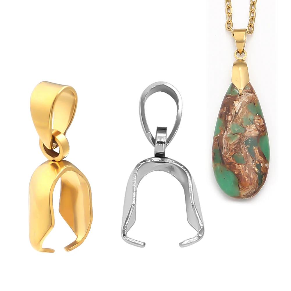 10-20 piezas hebilla colgante de acero inoxidable aplausos dijes Clip pellizco Bail cierre conectores para fabricación de joyería DIY colgante collar