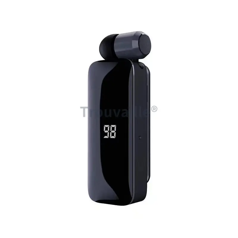 Trouvaille F906 White Wireless Headset Bluetooth Headphone in Lotus Handsfree Earphone Vibration Work 40 Hours Power Display