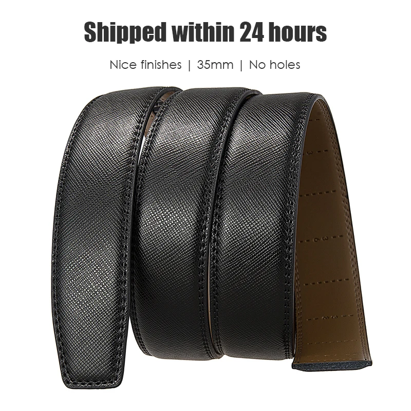 VATLTY 35mm Belt Strip for Men Premium Cowhide Fashion Trouser Girdle Non-Perforated 3.5cm Belt Without Buckle Leather Belt Male