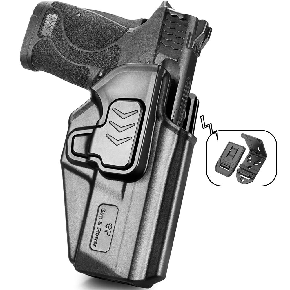 Only For Smith&Wesson M&P Shield EZ / 380EZ,Not Fit Shield,OWB Holster,Level II Retention with Index Finger Release,Right Hand