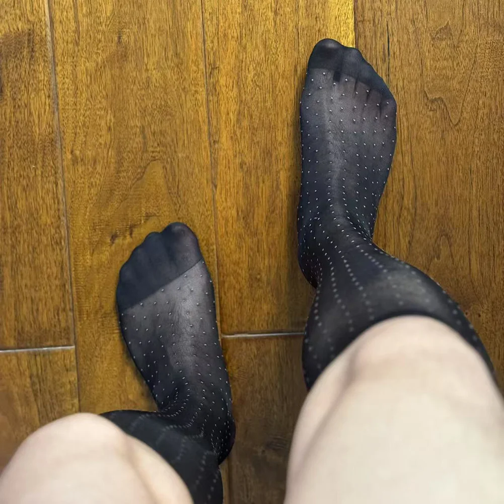 

Ideal For Work Men Dress Socks Thin Sheer Socks Lightweight Sheer Tube Stockings Socks Black 20 Spandex Material