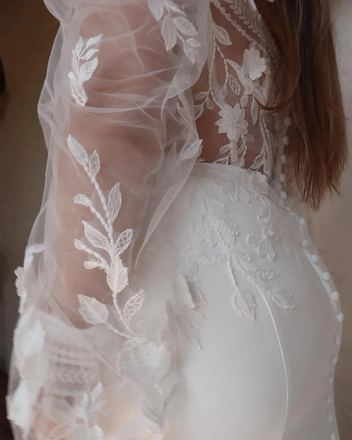 Robe de Mariée en Satin à Manches sulfet Dentelle Blanche, Vêtement Vintage, pour Patients, Quelle que soit la Taille, 2024, ZJ046