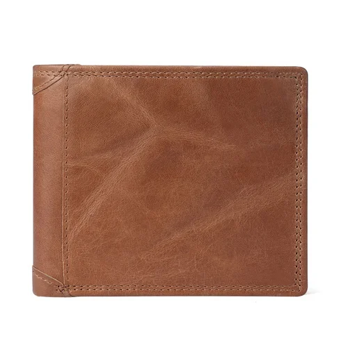 Genuine Leather Men Wallets Vintage Solid Card Holder Coin Purse Real Cowhide Male Short