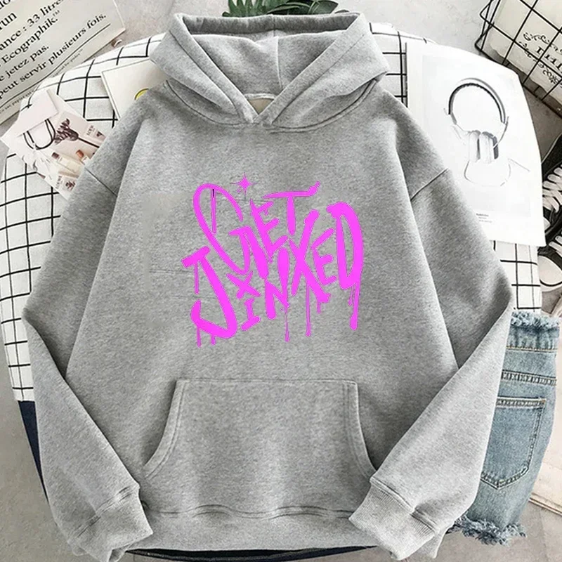 Jinx Arcane Sudadera con capucha ENEMY Cool estampado gráfico sudaderas mujeres chándal Sudaderas estéticas Manga Casual ropa masculina ropa de calle