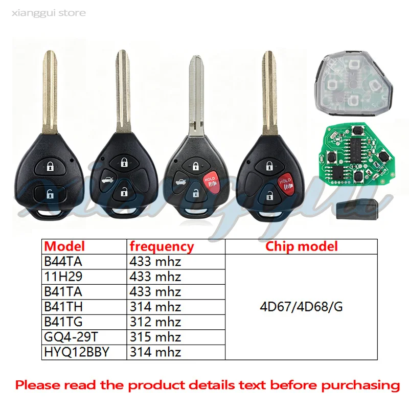 Remote Car Key Remote for Toyota RAV4 Wish Camry Avensis Hiac Corolla Hilux Fortuner Yaris Matrix Venza Avalon Crown Reiz