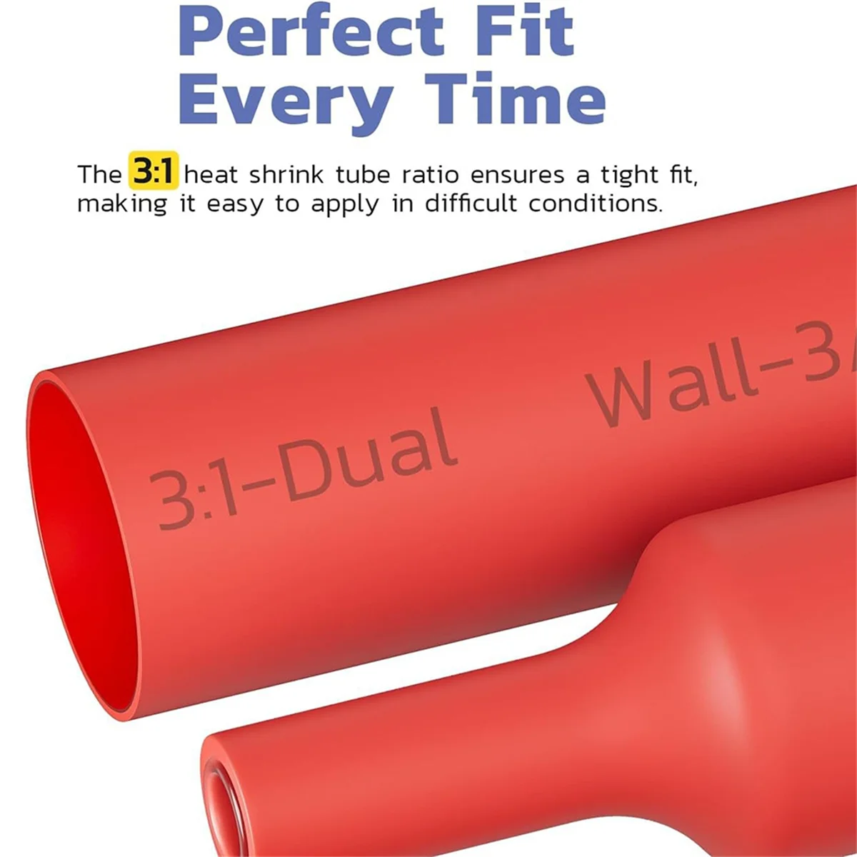 A002 Комплект термоусадочных трубок 3:1, 220 шт., термоусадочная пленка морского класса с клейкой подкладкой — длина 1,75 дюйма, 6 размеров 1/8–3/4 дюйма