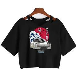 initial d clothes t shirt female casual aesthetic tumblr japanese 2022 crop top tshirt graphic tees women