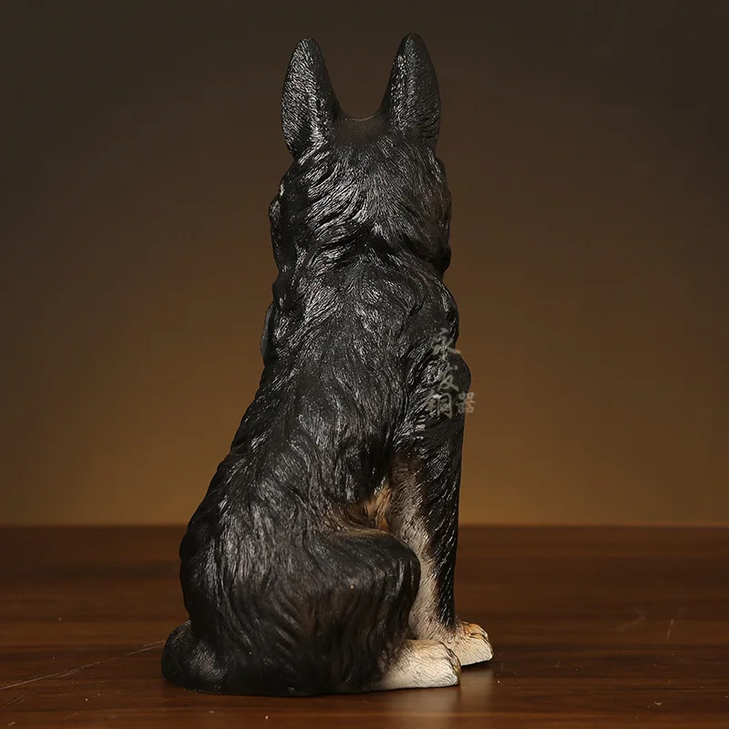 Painted Copper Brass Zodiac Sitting German Shepherd Dog Gatekeeper Living Room Gift Decoration Large