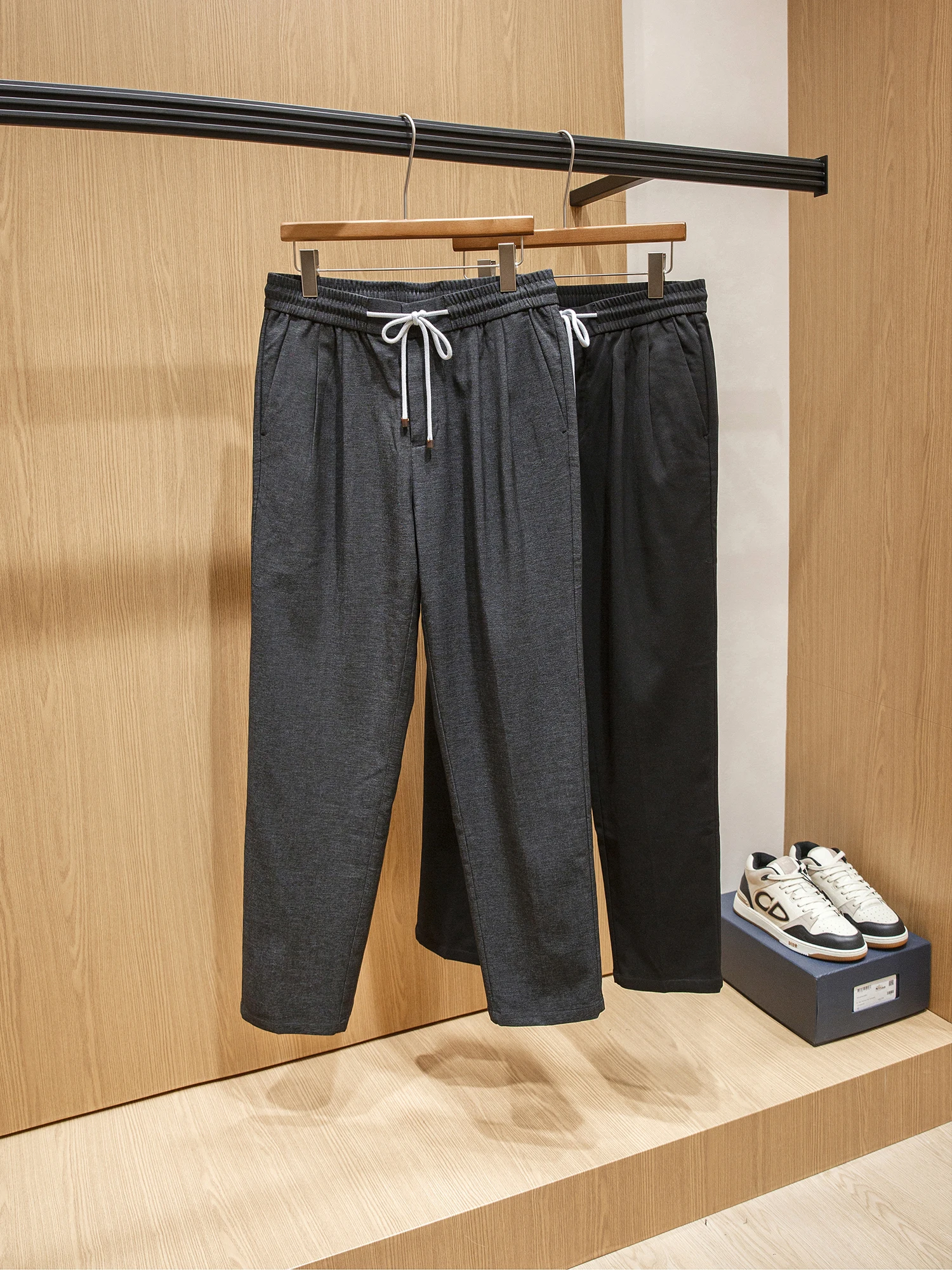 

Ele Casual Men's Long Pants High-tech Fabric Straight-leg Autumn Winter Loose Fit Faion Urban Sle Dploid Brand