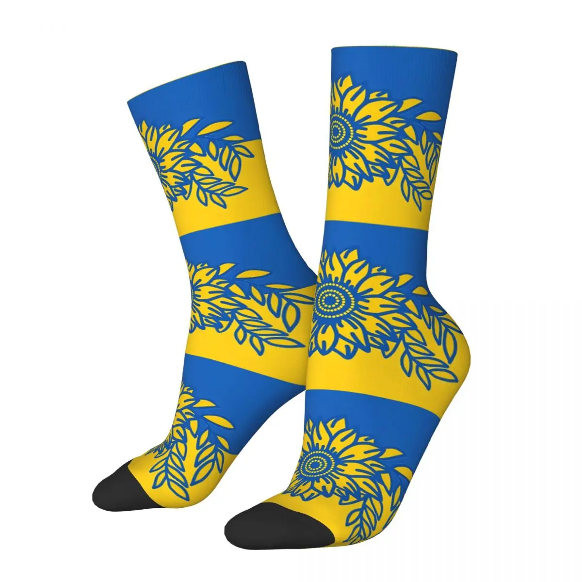 Ukraine Sunflower And Olive Branch Flag Socks Gym 3D Print Boy Girls Mid-calf Sock