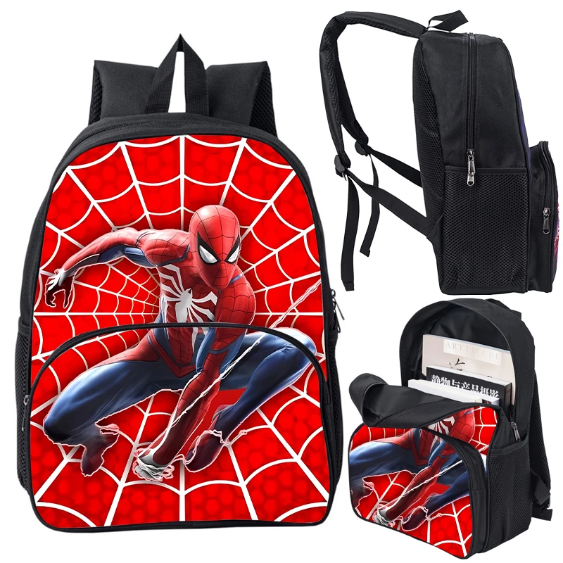 Marvel Heroes Spiderman Student School Bag Supplies Avengers Movie Anime Cartoon Print Kids Backpack Trendy Travel Knapsack Gift