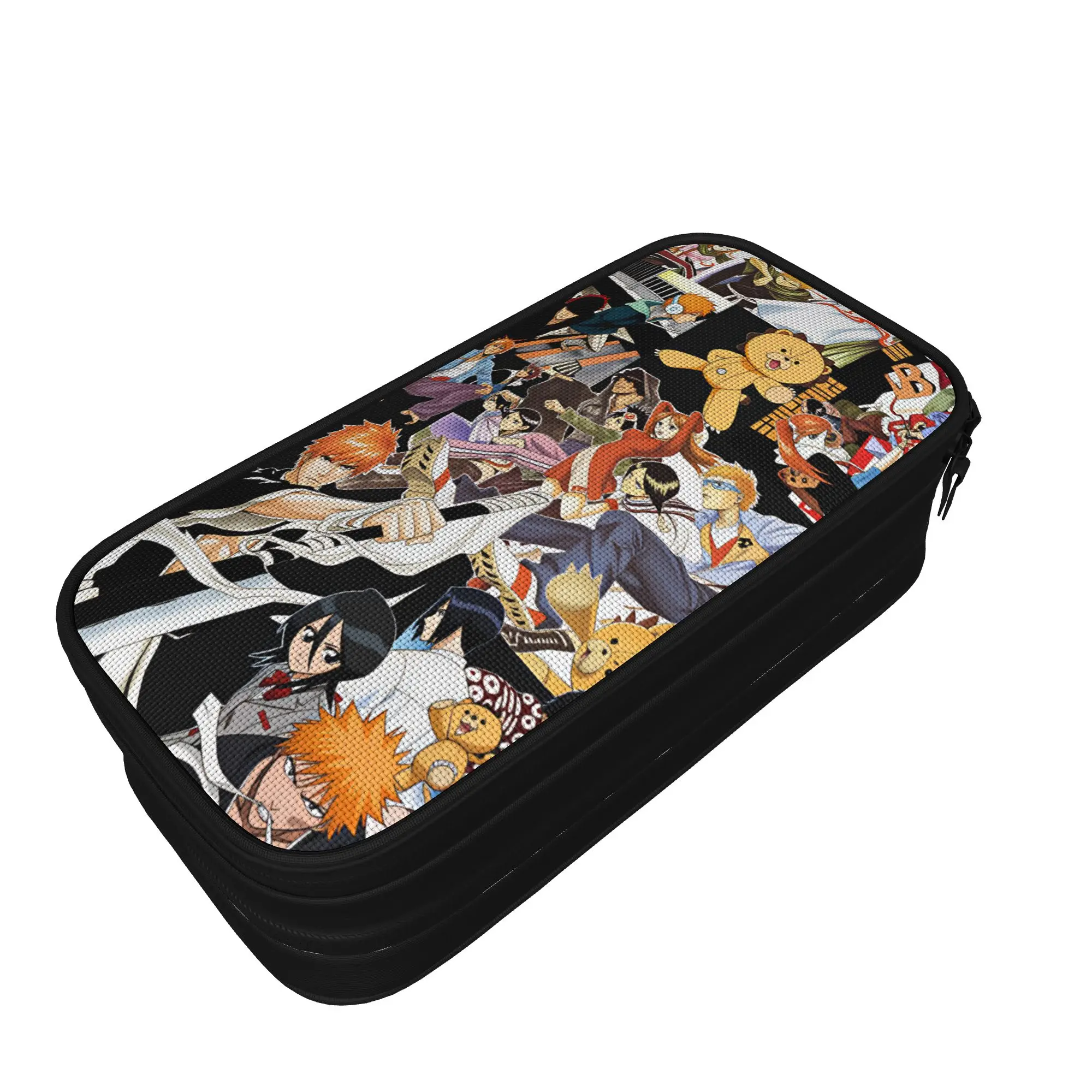 B-Bleachs Characters Pencil Case  Canvas Pen Box Child Aesthetic University School Pencil Cases Stationery Organizer