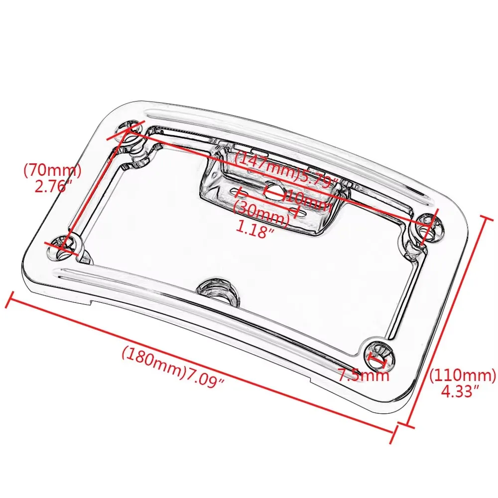Black License Plate Bracket/Registration Plate Holder Motorcycle For Harley Softail Deluxe FLSTN Springer Classic FLSTSC 2005-17