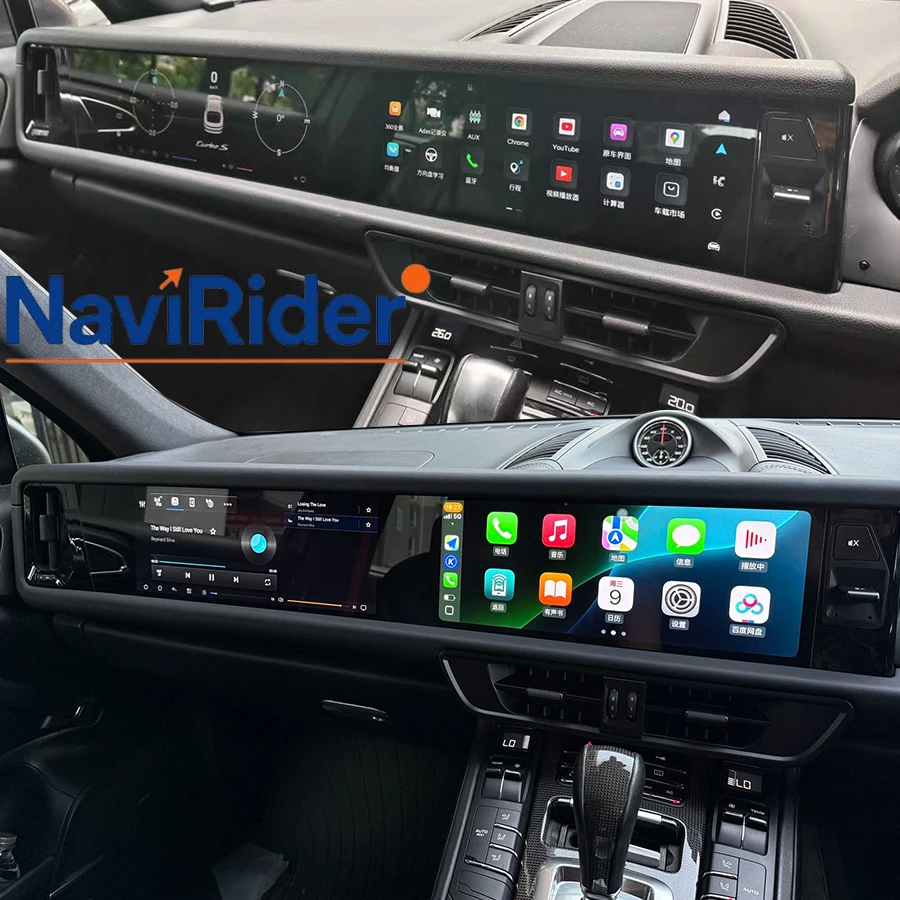 

For Porsche Cayenne 2010-2017 Double Screen 12.3+12.3" Android Monitor Car Multimedia Player Radio GPS Navi Carplay 4G WiFi Auto