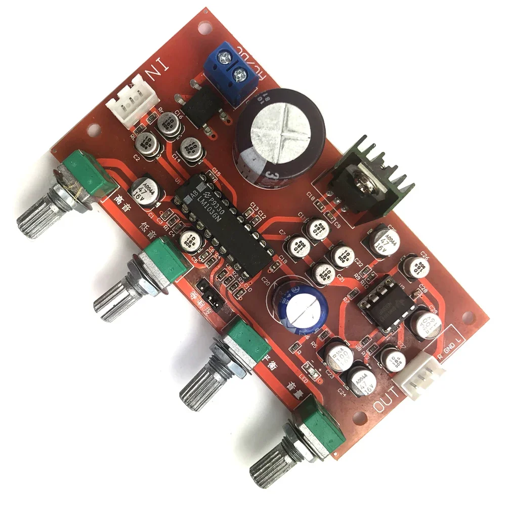Lusya LM1036 + NE5532 Preamp Amplifier Board With Treble, Bass ,balance, Volume Adjustment Single-supply Operation