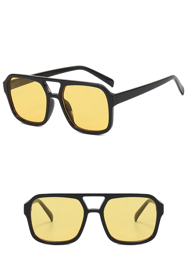 2023 klassische Pilot Sonnenbrille Frauen Vintage Gelbe Linse Modische Sonnenbrille Weibliche Candy Farbe 70er Jahre Gläser Brillen – Detail 4