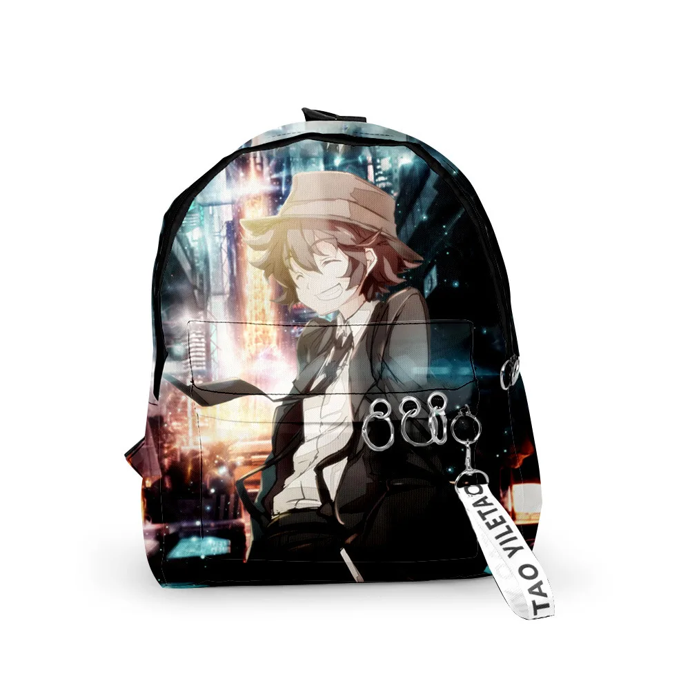 Hip Hop Youthful Kekkai Sensen School Bags Notebook Backpacks Boys/Girls 3D Print Oxford Waterproof Key Chain Small Travel Bags