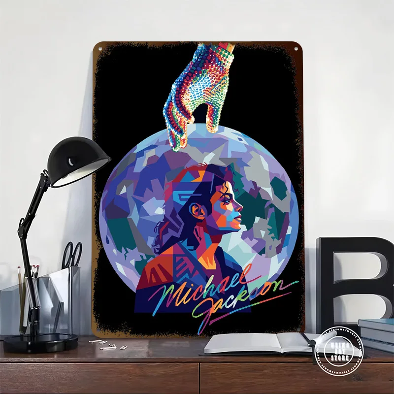 Michael Jackson Pop Art Portrait Metal Poster Perfect Gift for Fans Lovers Personalized Wall Art Metal Sign for Room Ornaments