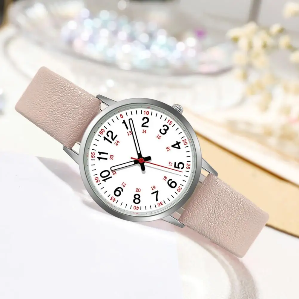 Bequeme Frauen uhr mit leuchtenden Zeigern Frauen uhr mit weichem Pu-Armband Frauen leuchtende Digitaluhr mit weichen für Studenten