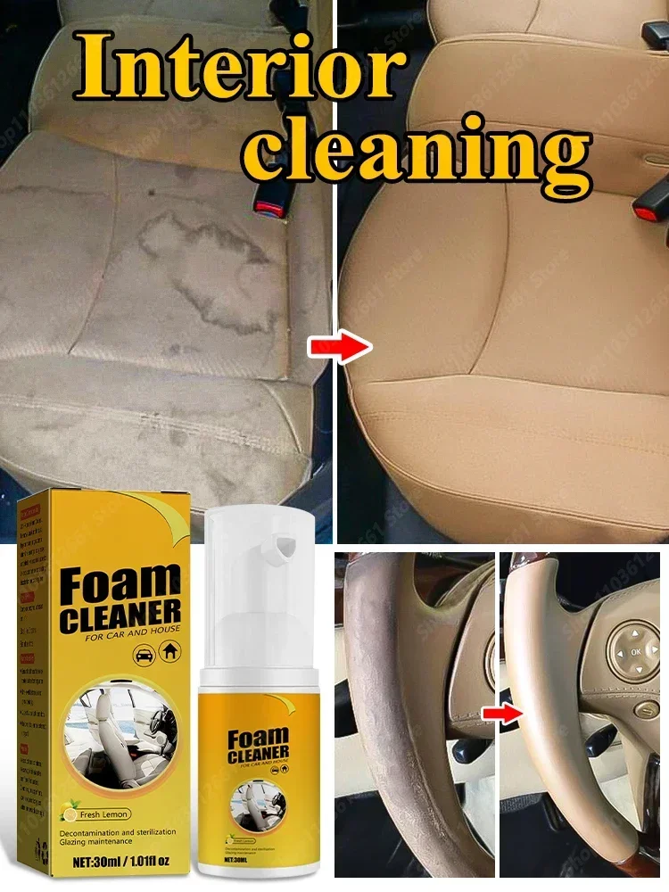 Car Foam Cleaner Cleaning Sofa Seats Remove Stubborn Stains Interior Stain Removal Automotive Interior Eliminate Greasy Dirt