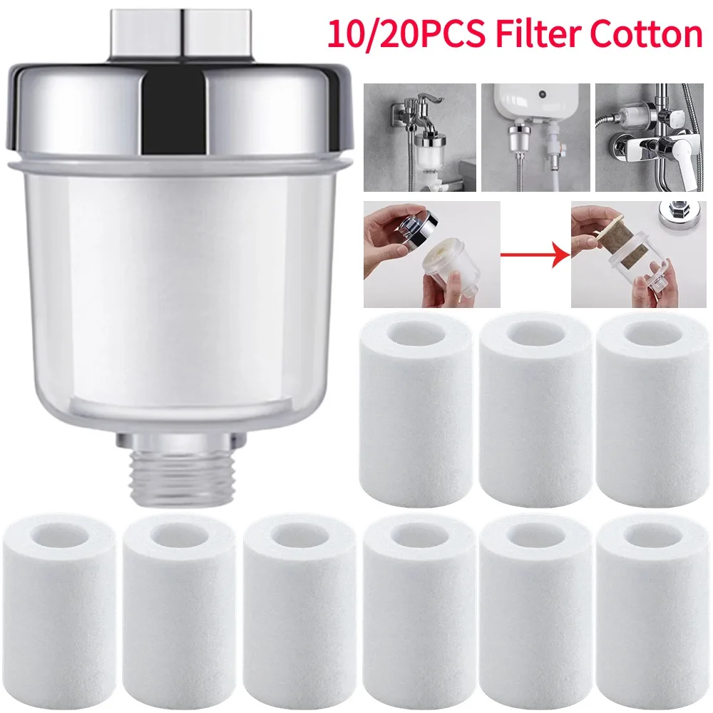 1/2PCS Water Outlet Purifier Kits Universal Faucet Filter with 10/20pcs PP Cotton for Household Kitchen Bathroom Shower Filter