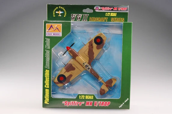 Easymodel-37217 1/72 Spitfire Fighter RAF 224 Commander 1943, modelo de plástico estático militar terminado ensamblado, colección o regalo