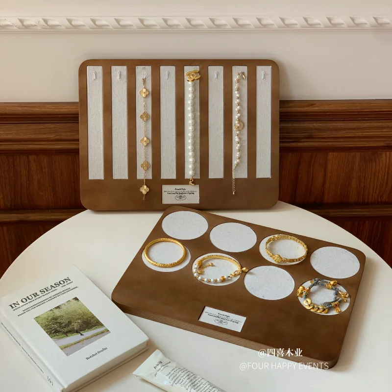 

Wooden Creative Necklace Bracelet Bracelet Storage Display Tray Counter Jewelry Jewelry Display Rack Live Props