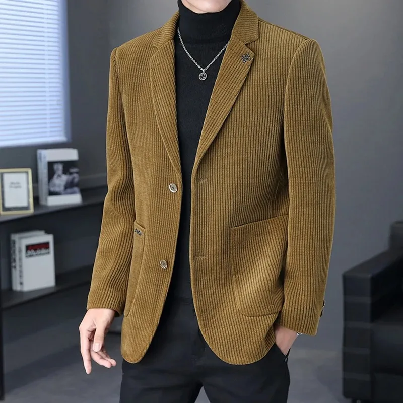 

High Quality Blazer Men Korean Version of Fashion Trend Simple Casual Business Elite Gathering Best Man Gentleman Suit Jacket