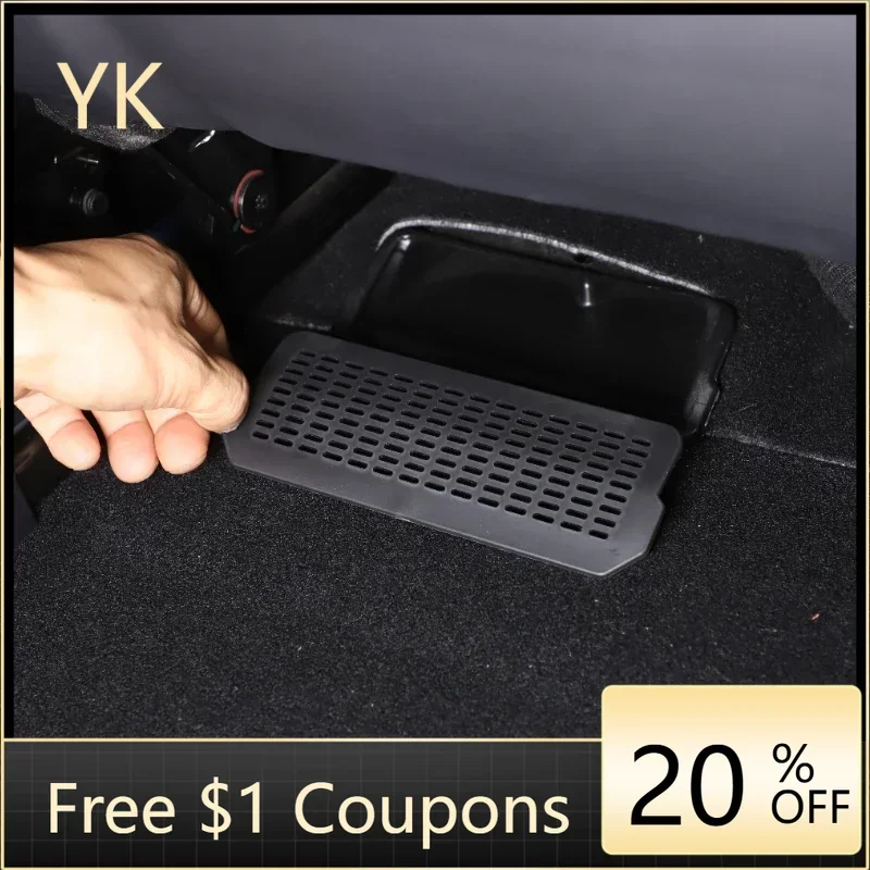 

For Tesla Model 3 2023-2024 ABS Black Car Seat Under-seat Air Outlet Trim Cover Interior Car Accessories