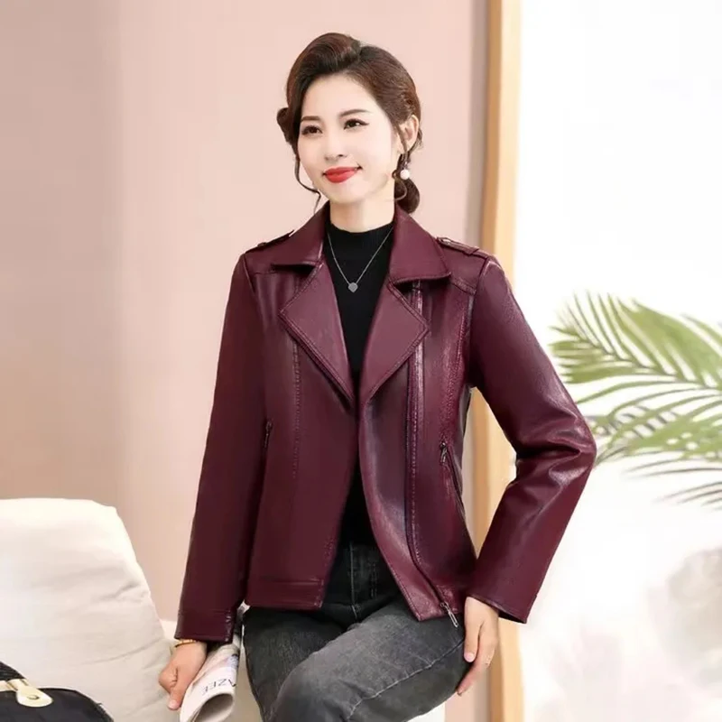 Spring Clothes Women 2025 Fashion Coats Real Leather Jacket Genuine Woman Leather Jacket Long Sleeve Plus Size 5XL New Outerwear