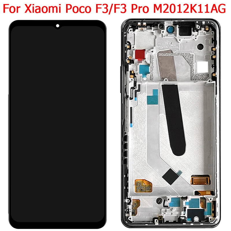 

Новый оригинальный ЖК-дисплей для Xiaomi Poco F3 Pro M2012K11AG с рамкой 6,67 дюйма для Pocophone F3, сенсорный экран, дигитайзер, панель, ЖК-дисплей