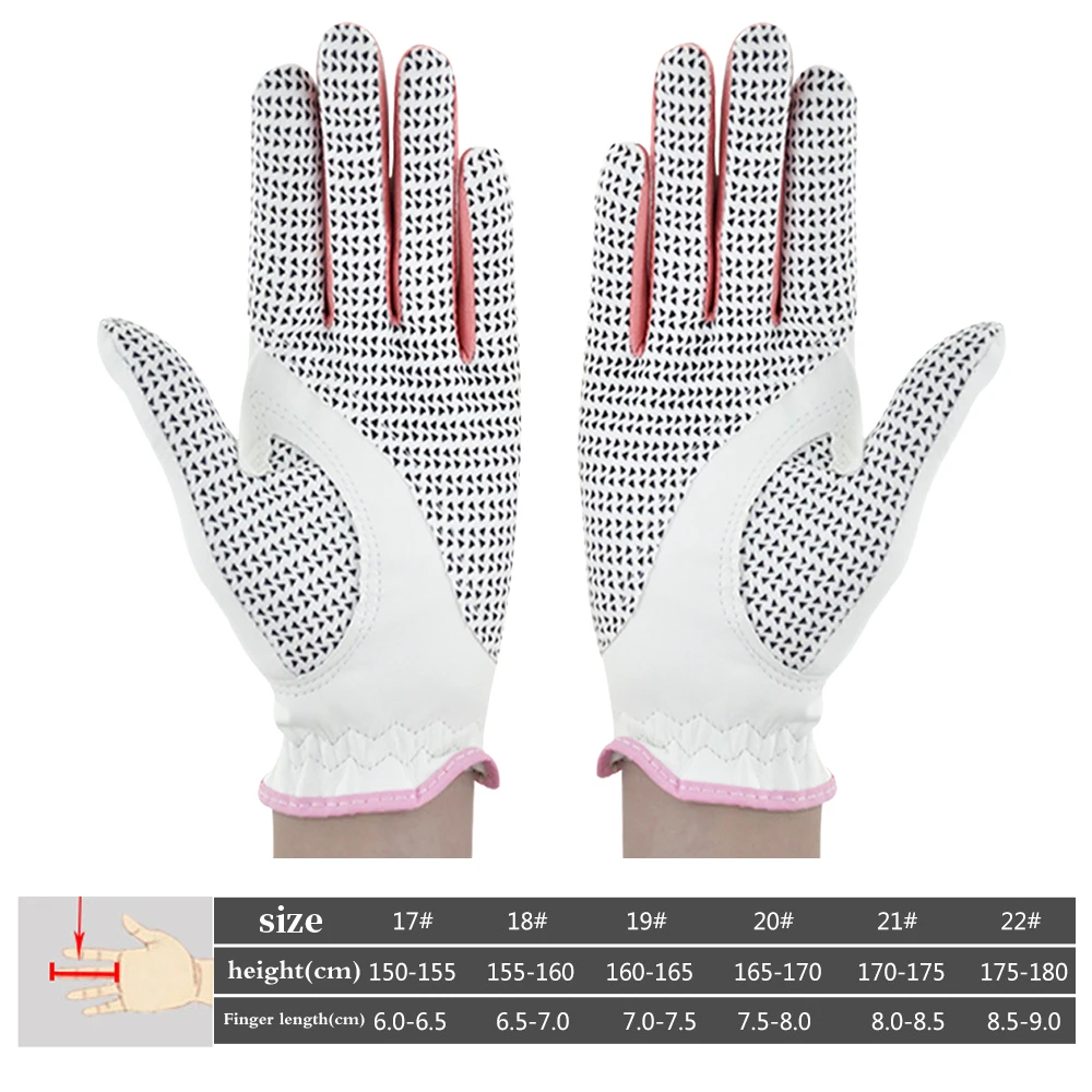 Gants de Golf en peau d'agneau pour femmes, 1 paire, souples, durables, antidérapants, respirants, adaptés à la main gauche et droite