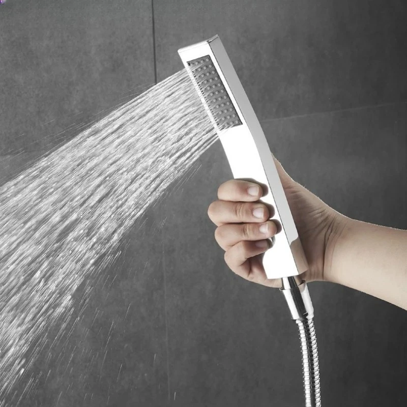 Handheld Shower Head Stainless Steel - High Pressure Square Powerful Spray, Water Saving, Best Choice for Bathroom