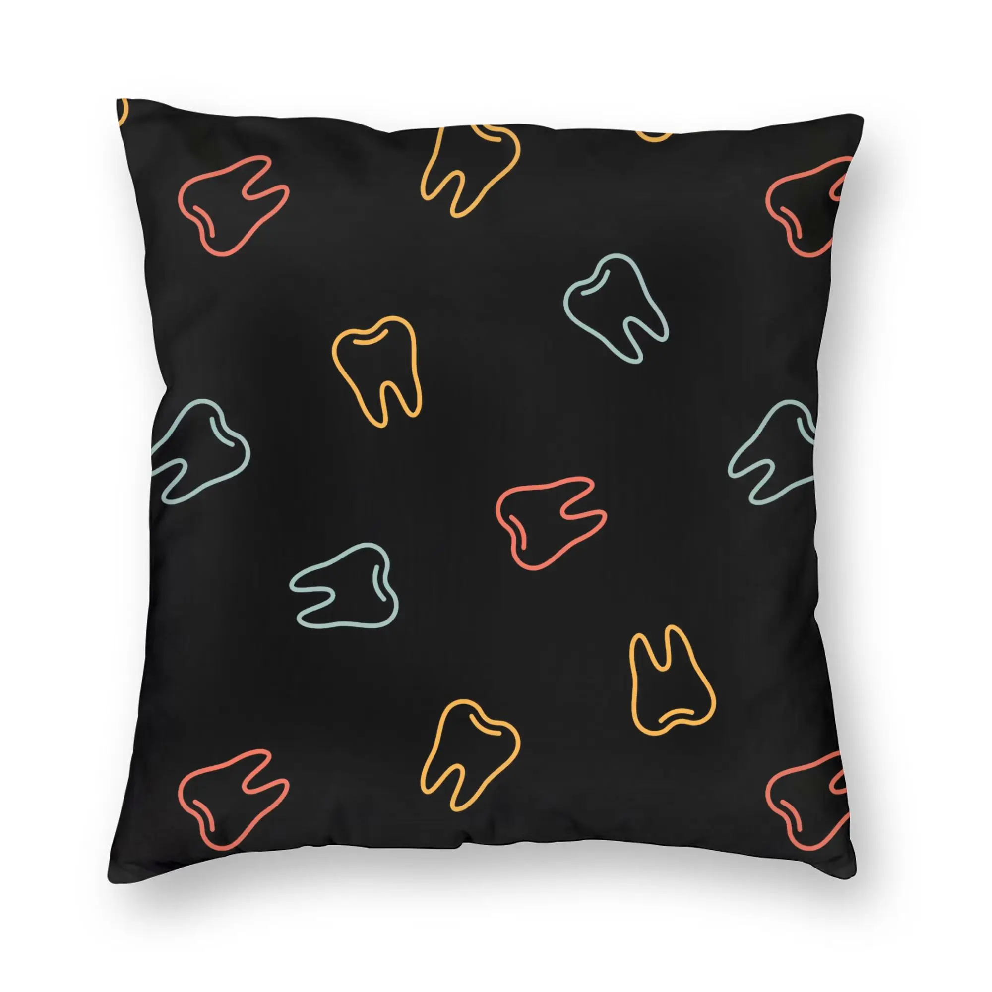 Nordic Tooth Party Black Cushion Cover Polyester  Pillow Case Decoration
