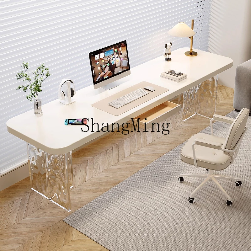 

SM acrylic suspension desk cream wind double living room sofa office computer desk