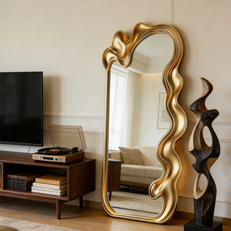 Long Floor Mirror Living Room Moving Xenomorph Full Body Standing Men Bedroom Bathroom Mirror Girls Espelhos Home Decorations