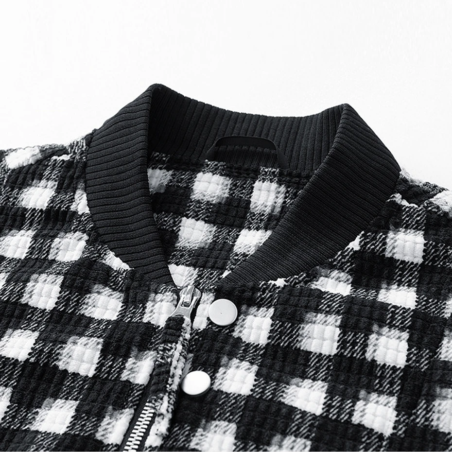 Vintage Plaid Jackets Men Baseball Jacket Plus Size 8XL Cargo Jackets Male Fspring Autumn Ashion Casual Outerwear Big Size