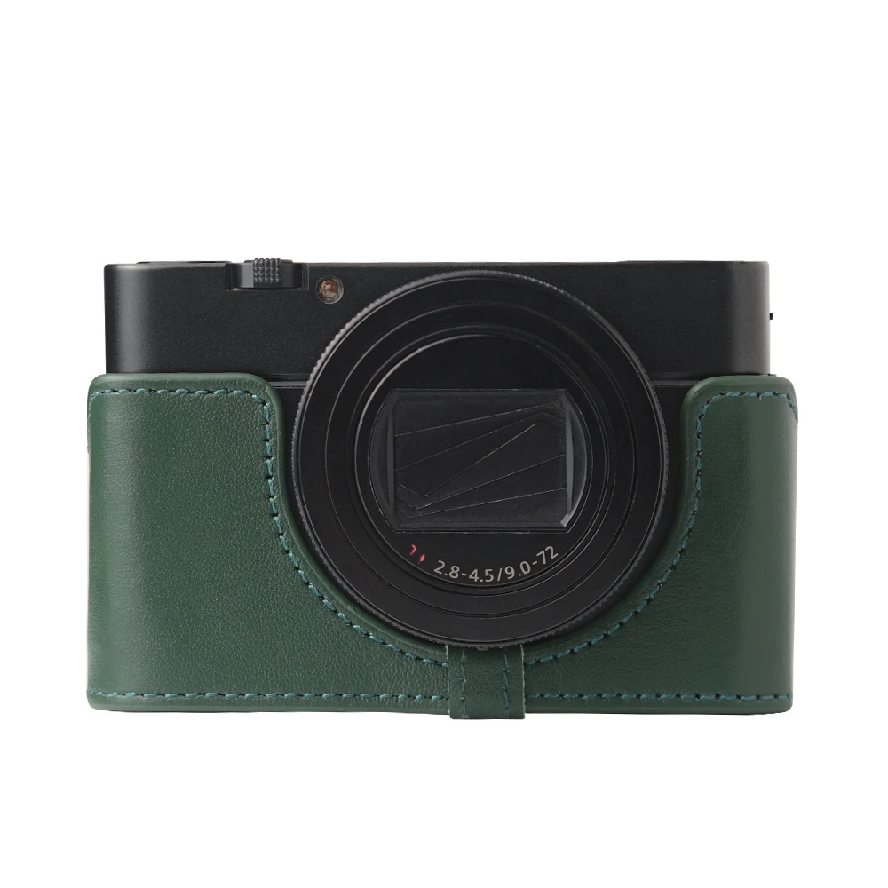 Genuine Real Leather Half Camera Case Bag Cover For Sony RX100M6 Case RX100 VI Case Camera Bag Photography Accessories image 3